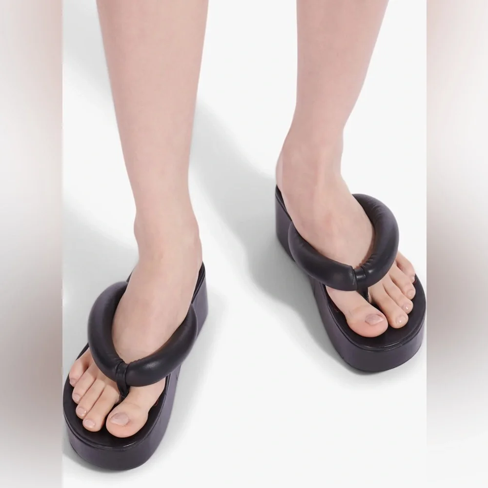 NEW STAUD RIO PLATFORM SANDALS BLACK SIZE 9 - Picture 7 of 8